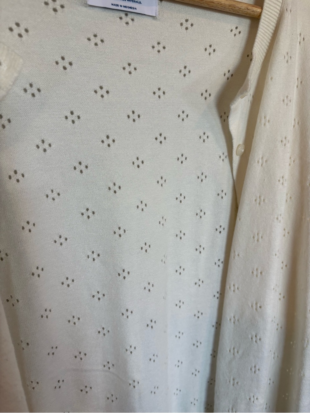 Old Navy Cream Openwork Knit Cardigan - Picture 2 of 5